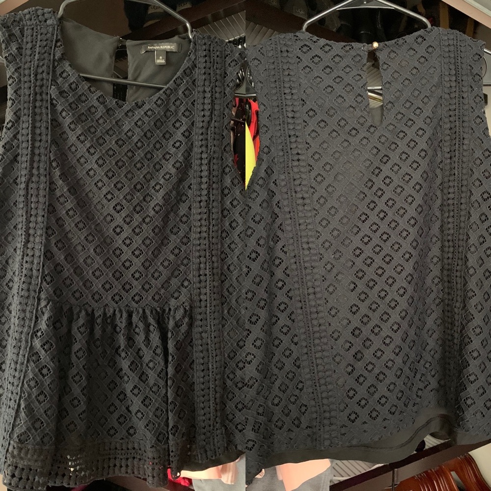 Black Banana Republic Crochet Top with lining